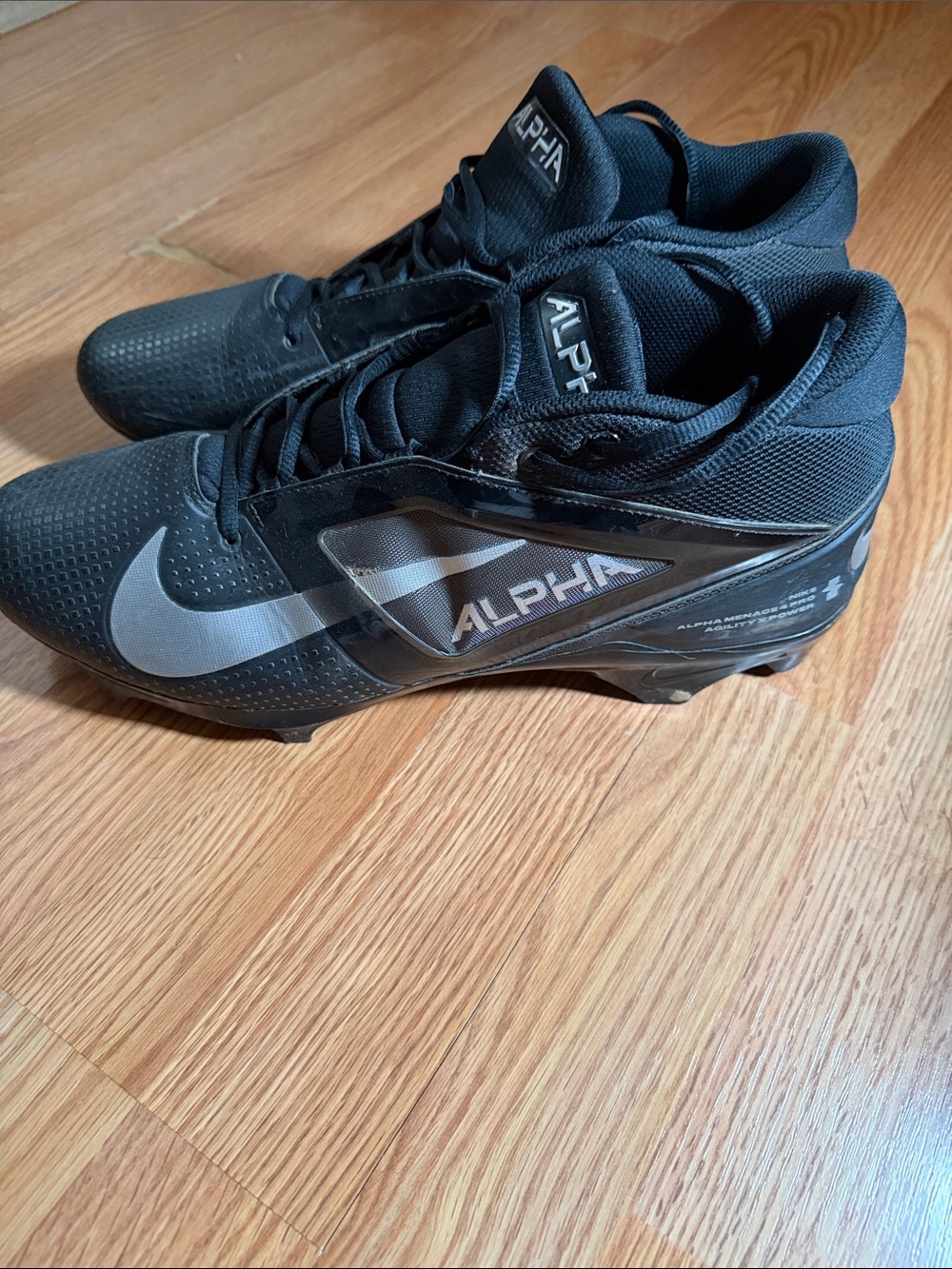 Men’s Nike Black & Silver Alpha Football Cleats